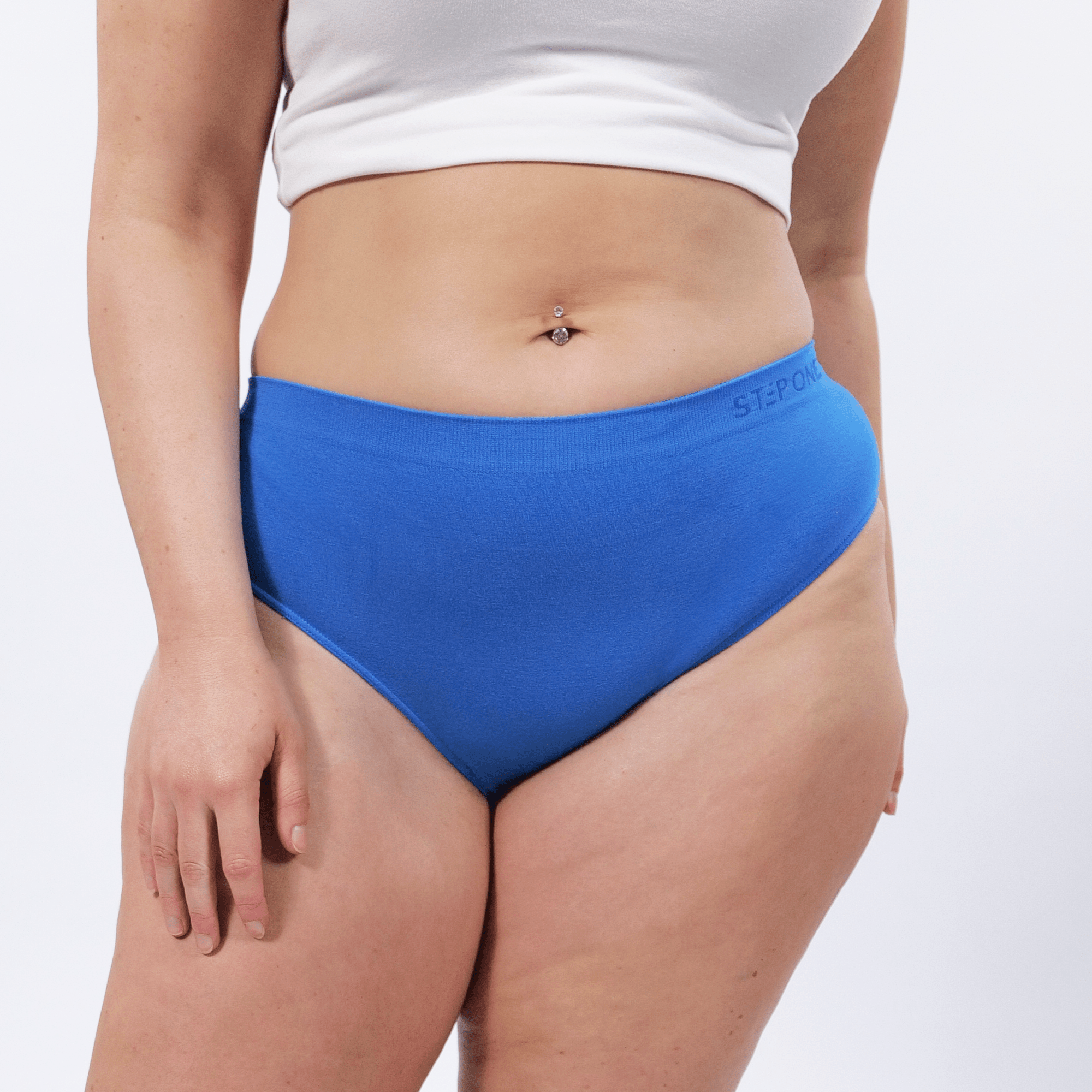 Women's Seamfree Bikini Brief - Blue Lagoon - Model - #size_XL