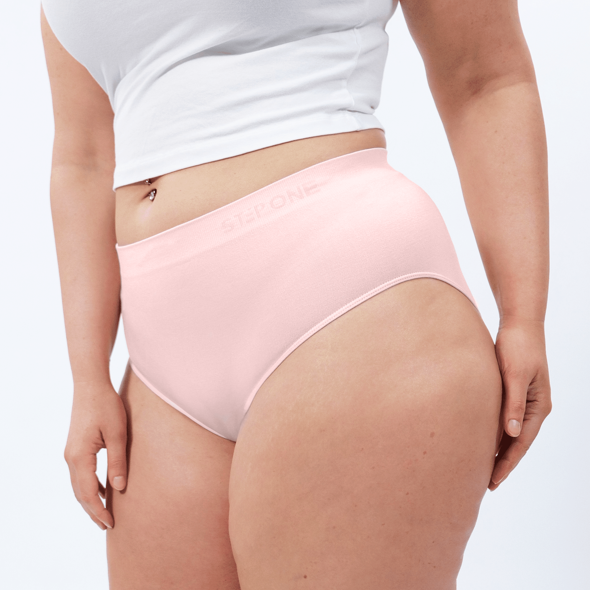 Women's Seamfree Full Brief - Rosé All Day - Model - #size_2XL