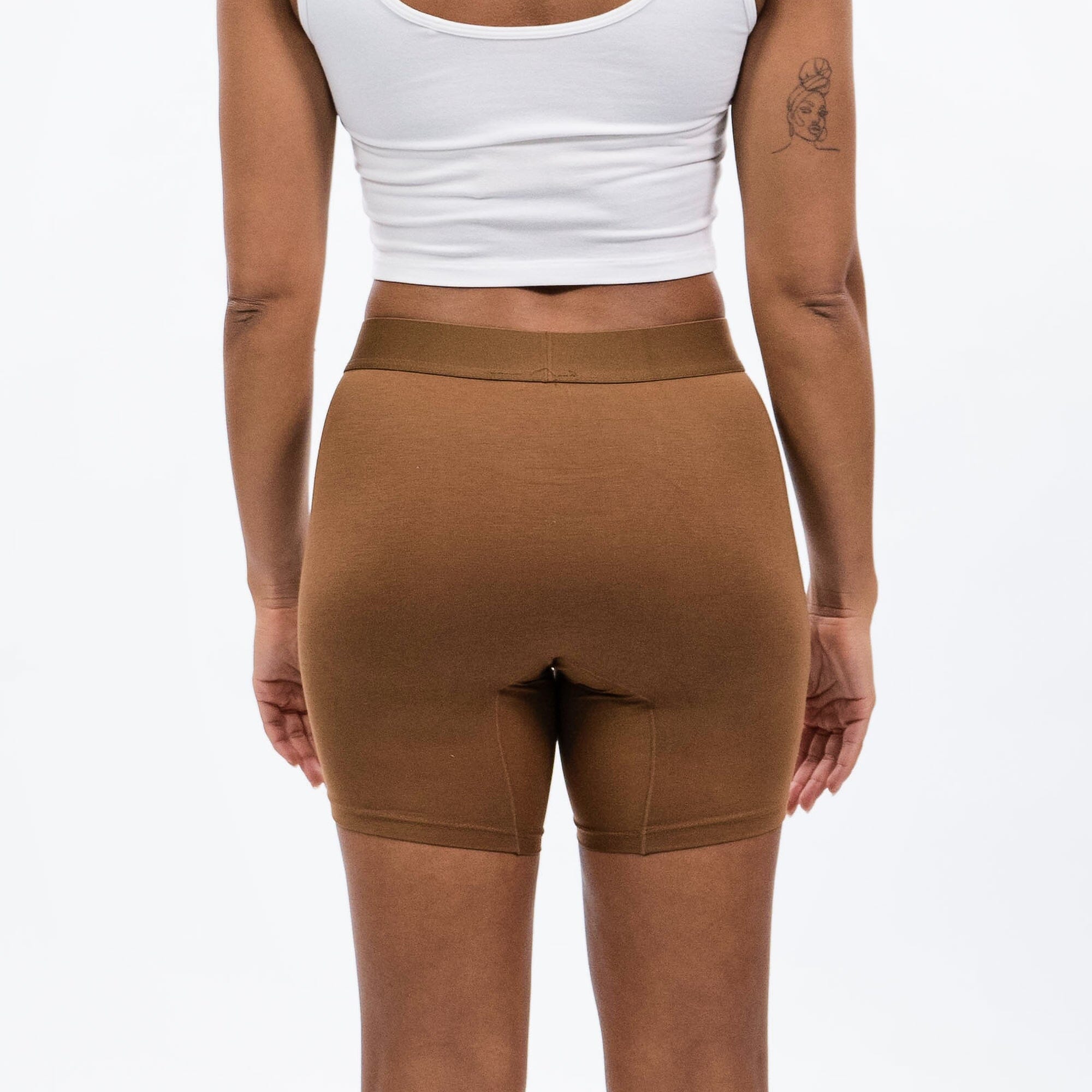 Women's Boxer Brief - Mahogany - Model - #size_Large