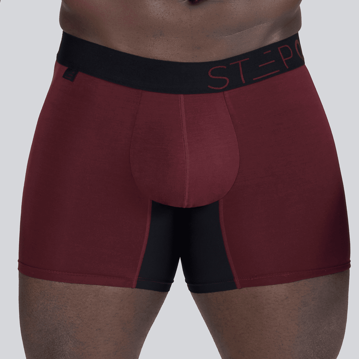 Trunk - Burgundy & Black - Bamboo Underwear - Model:Baba
