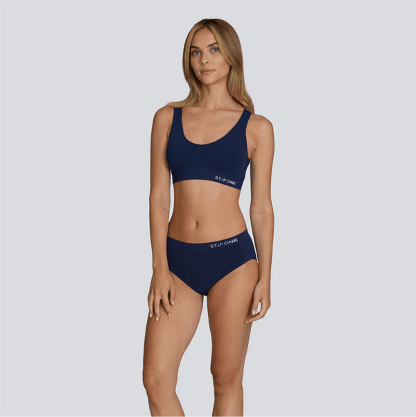 Women's SmoothFit Bikini Brief - Navy - Bamboo Underwear - Model:Emily
