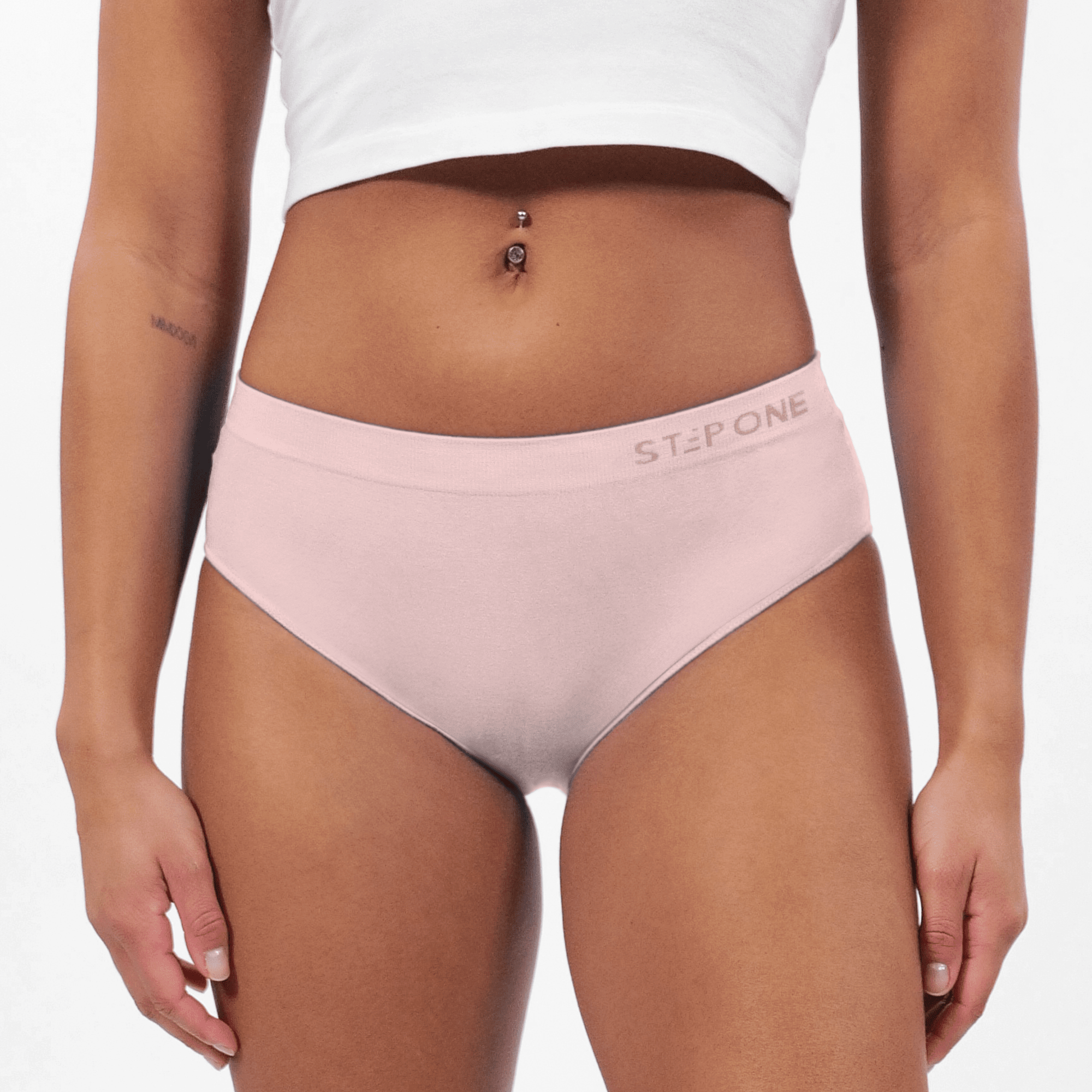 Women's Seamfree Bikini Brief - Rosé All Day - Model - #size_Medium