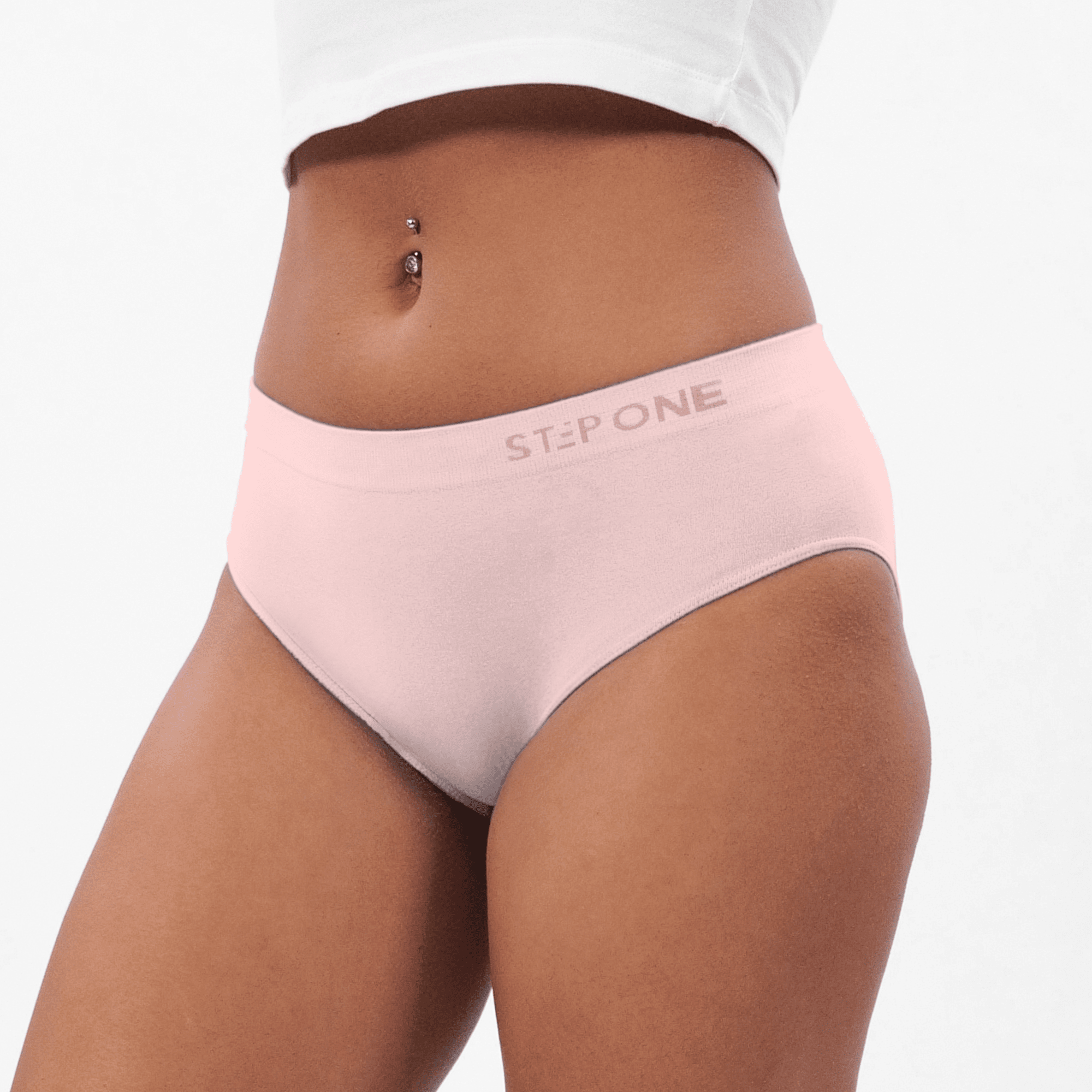 Women's Seamfree Bikini Brief - Rosé All Day - Model - #size_Medium