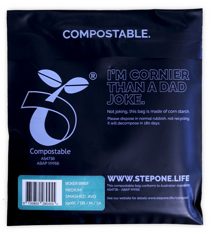 Step One Undies Compostable Packaging