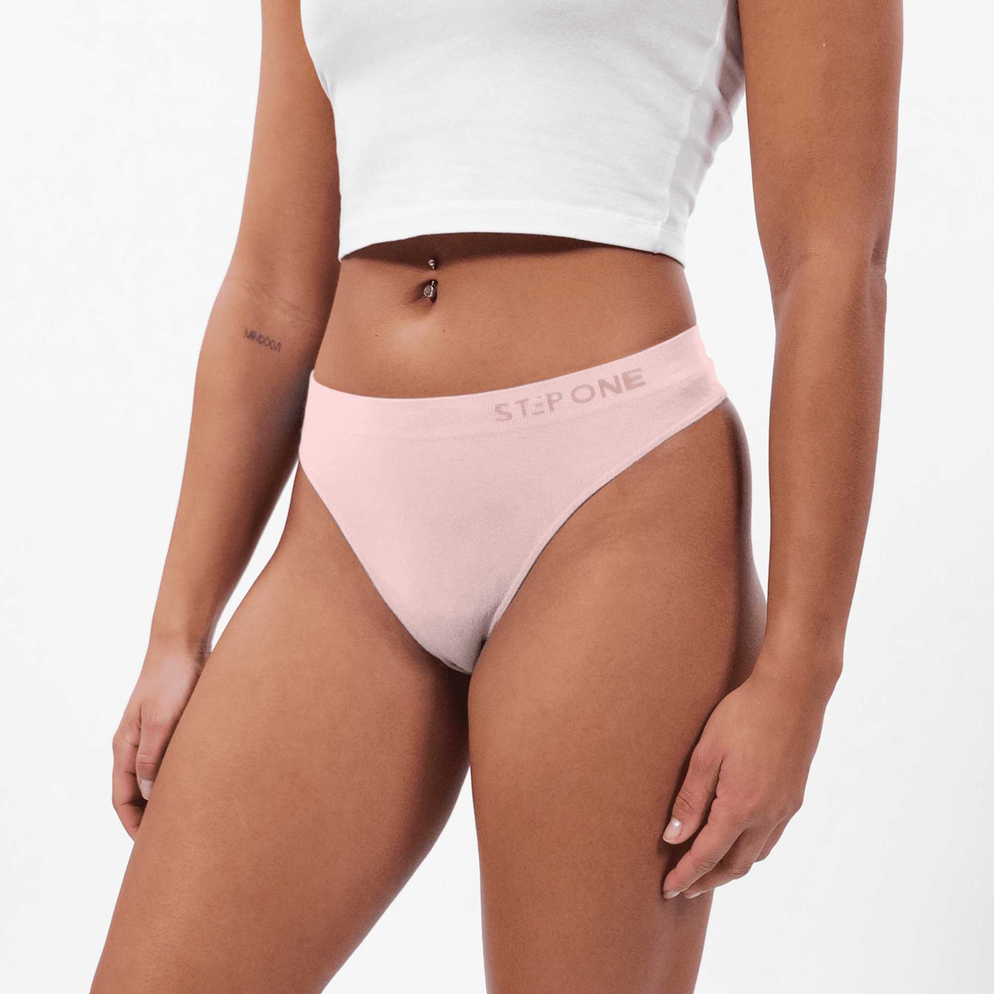 Women's Seamfree Thong - Rosé All Day - Model - #size_Large