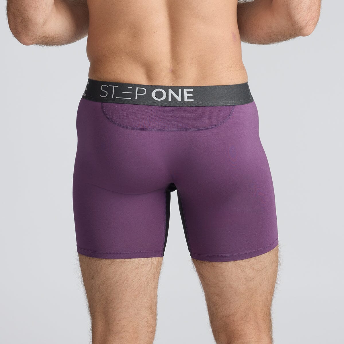 Men's Bamboo Underwear Boxers in purple - Model:Skyler