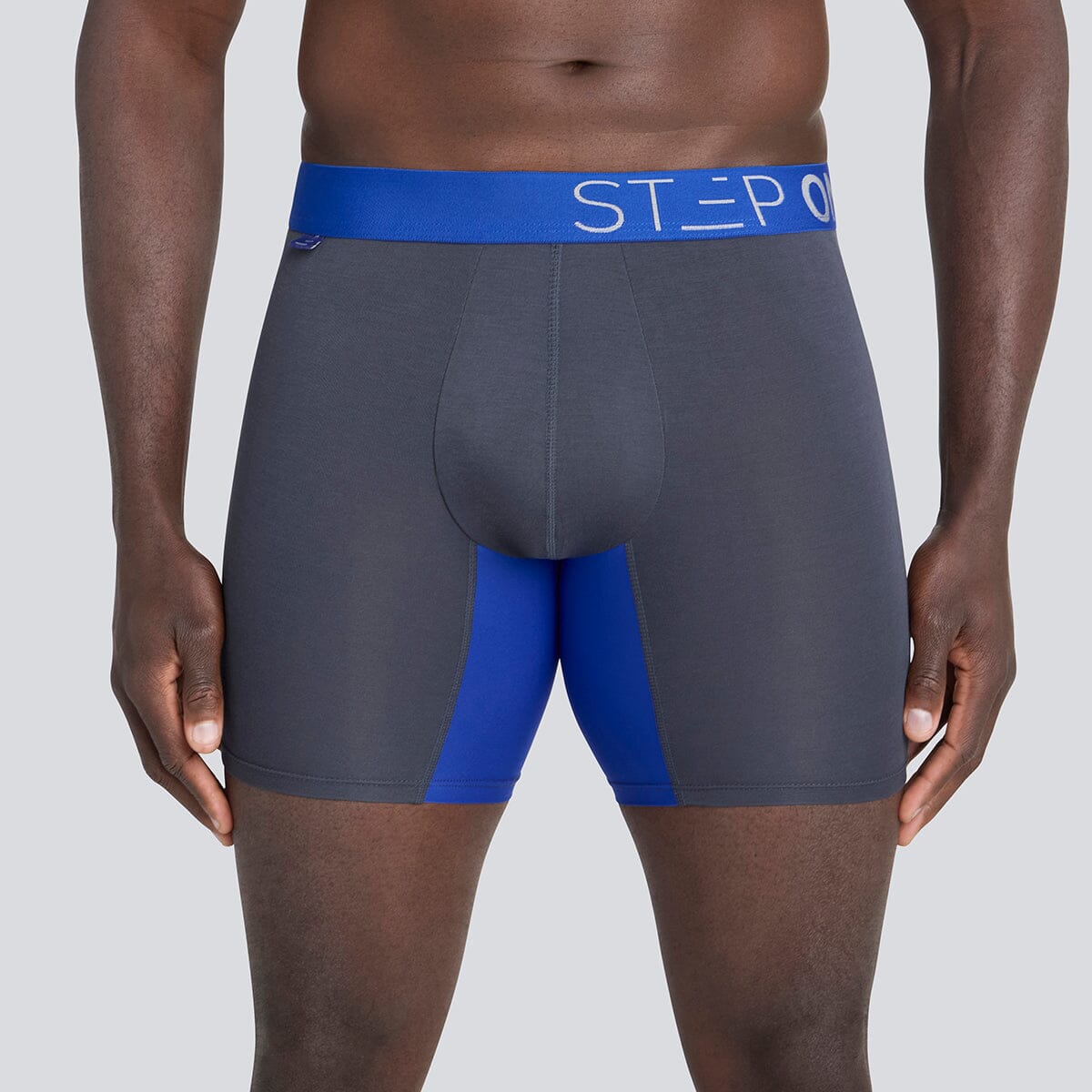 Boxer Brief - Dark Grey/Blue - Bamboo Underwear - Model:Baba