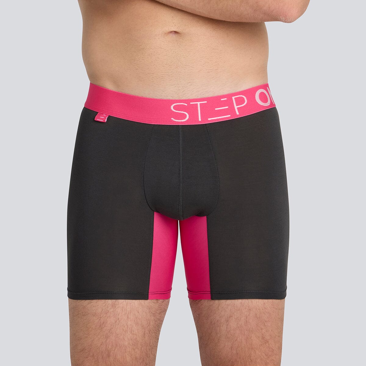 Boxer Brief - Charcoal/Pink - Bamboo Underwear - Model:Daniel F