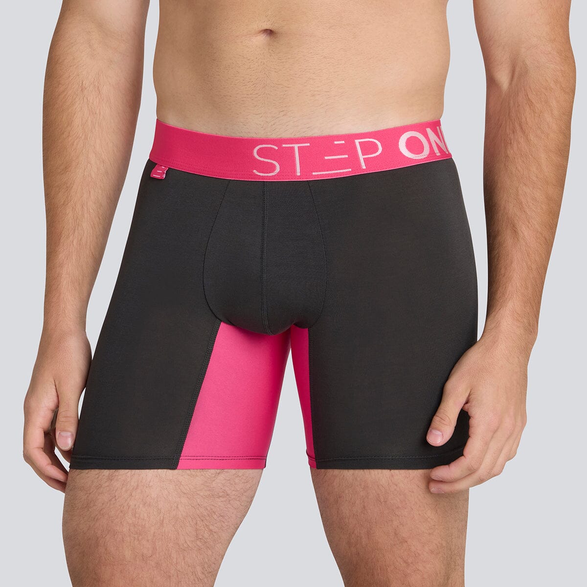 Boxer Brief - Charcoal/Pink - Bamboo Underwear - Model:Daniel F