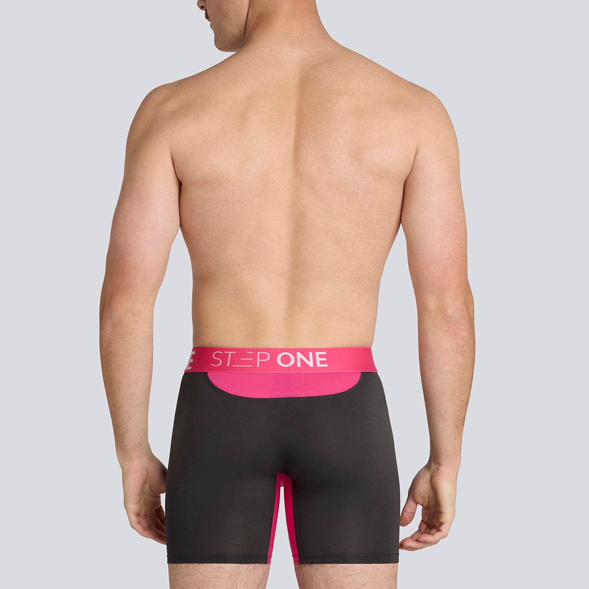 Boxer Brief - Charcoal/Pink - Bamboo Underwear - Model:Daniel F