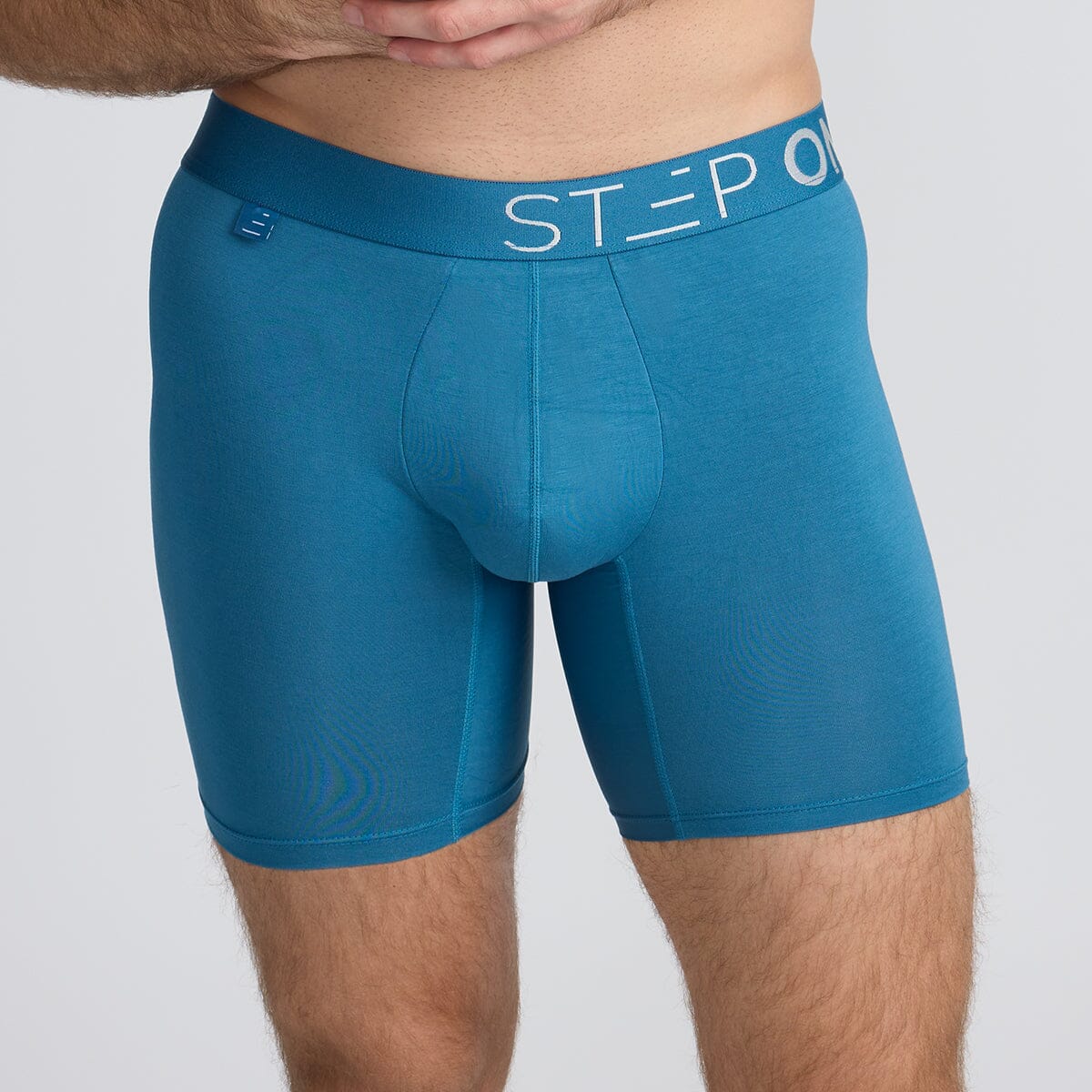 Men's Bamboo Underwear Boxers in blue - Model:Skyler