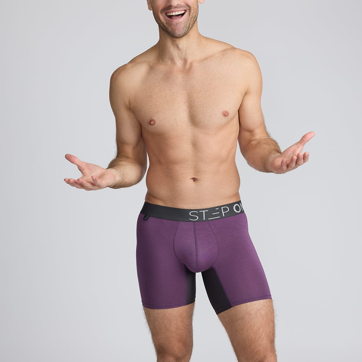 Men's Bamboo Underwear Boxers in purple - Model:Skyler