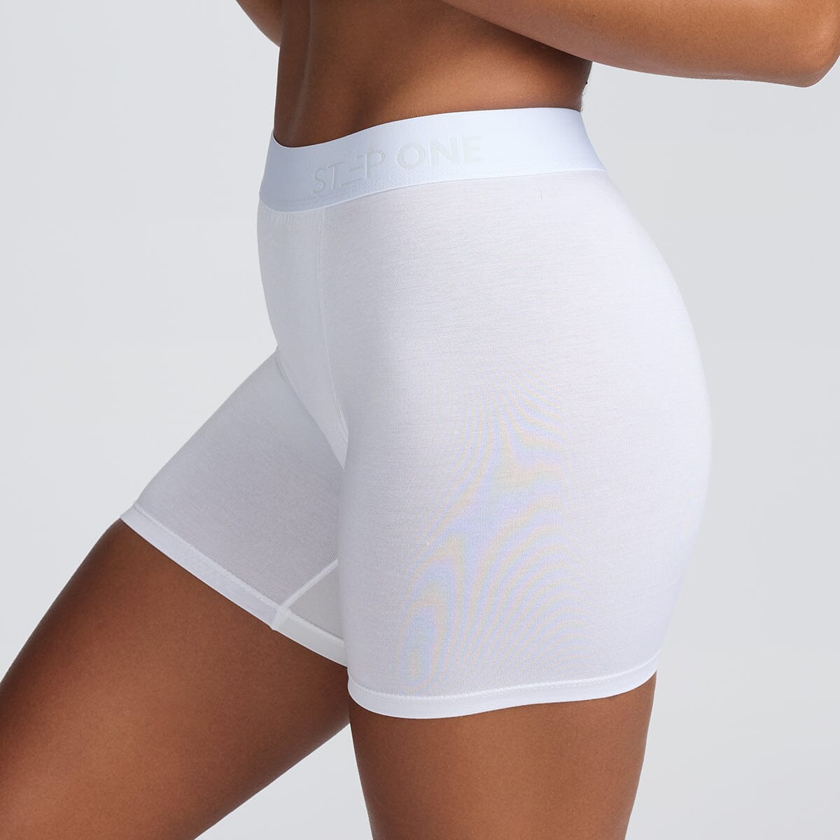 Women's Underwear Body Short in White - Model:Yolanda