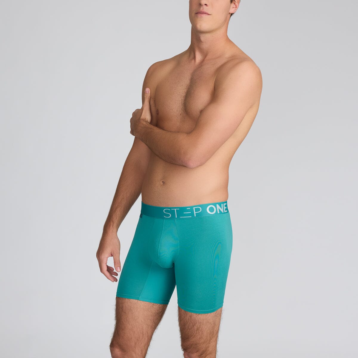 Boxer Brief - Green-Blue Slate - Bamboo Underwear - Model:Angus