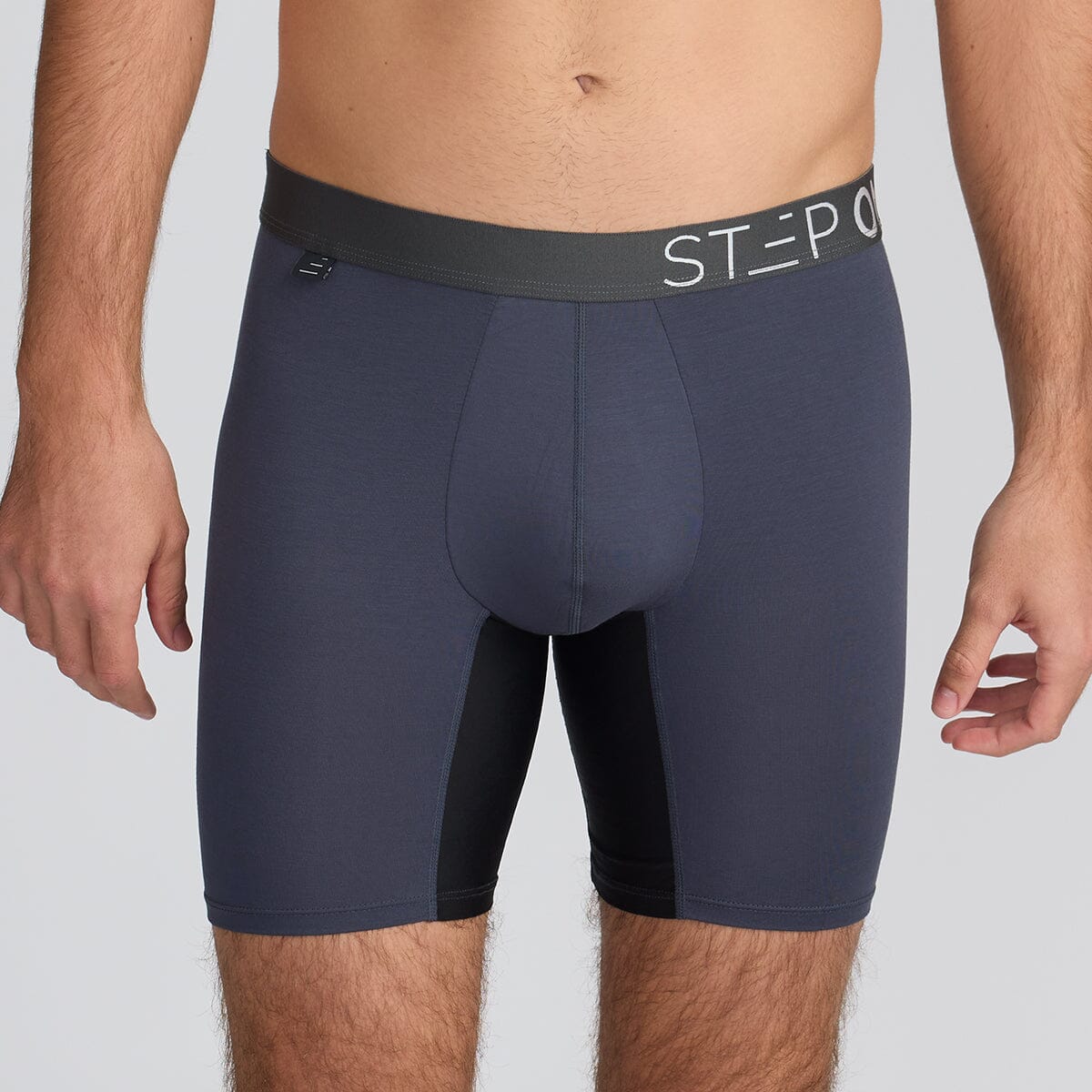 Boxer Brief Grey Men's Underwear with Black Panels