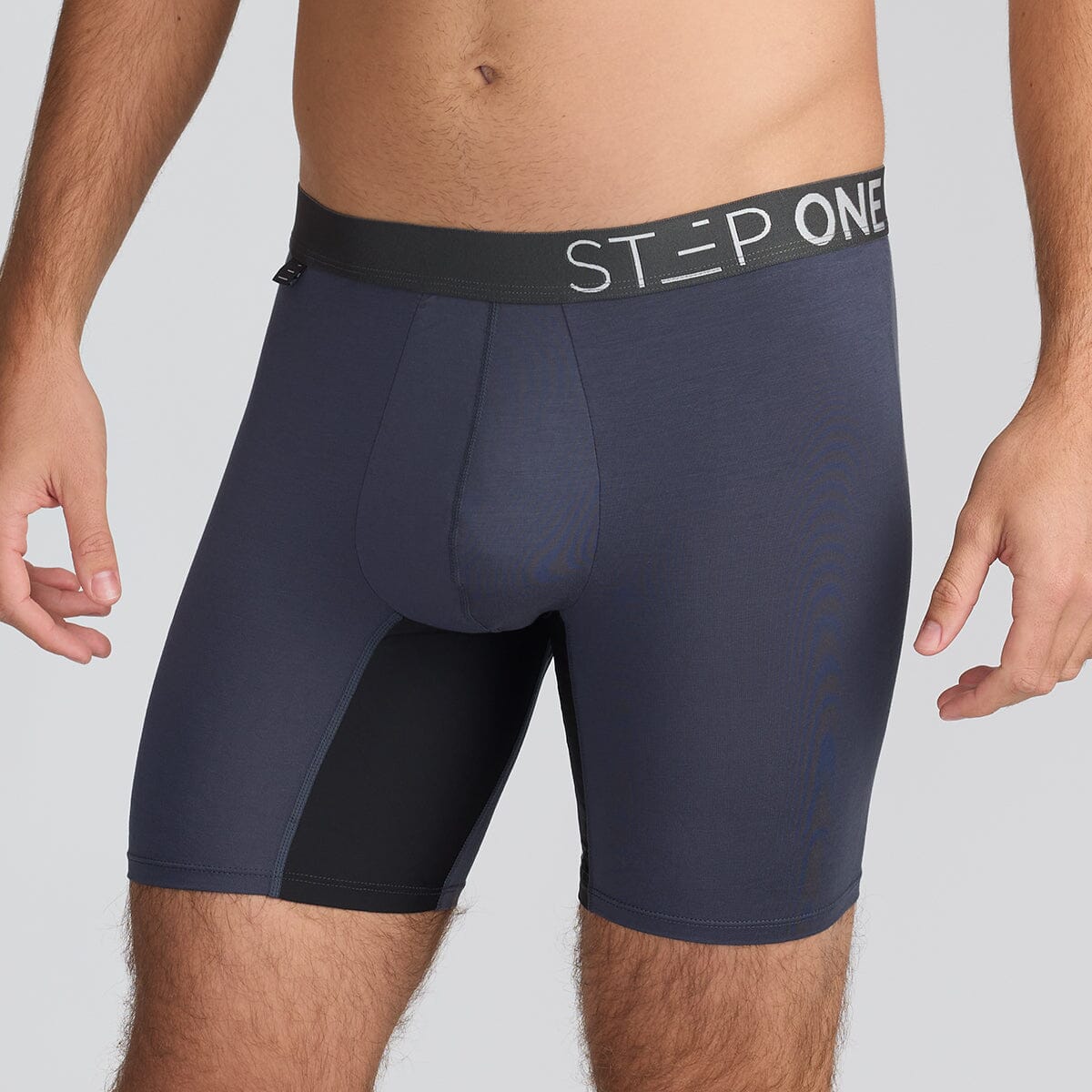 Boxer Brief Grey Men's Underwear with Black Panels