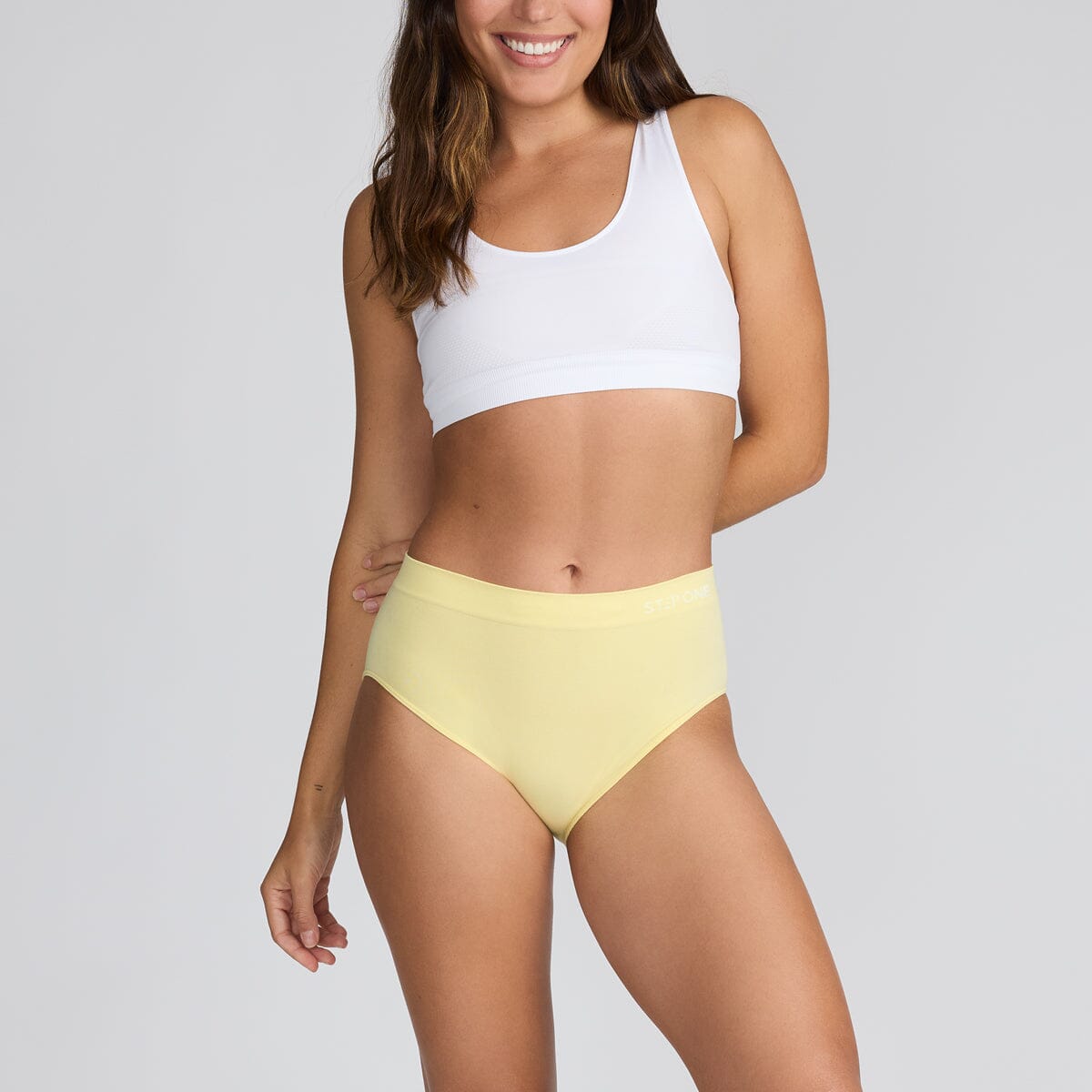 Yellow Full Brief Seamless Underwear - Model:Elke