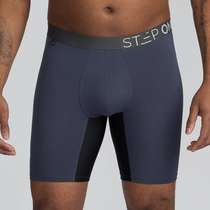 Boxer Brief Grey Men's Underwear with Black Panels - Model:Corey
