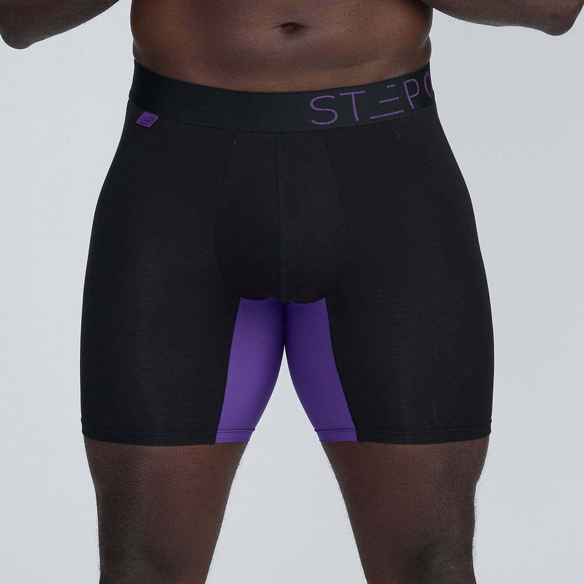 Boxer Brief - Black/Purple - Bamboo Underwear - Model:Baba