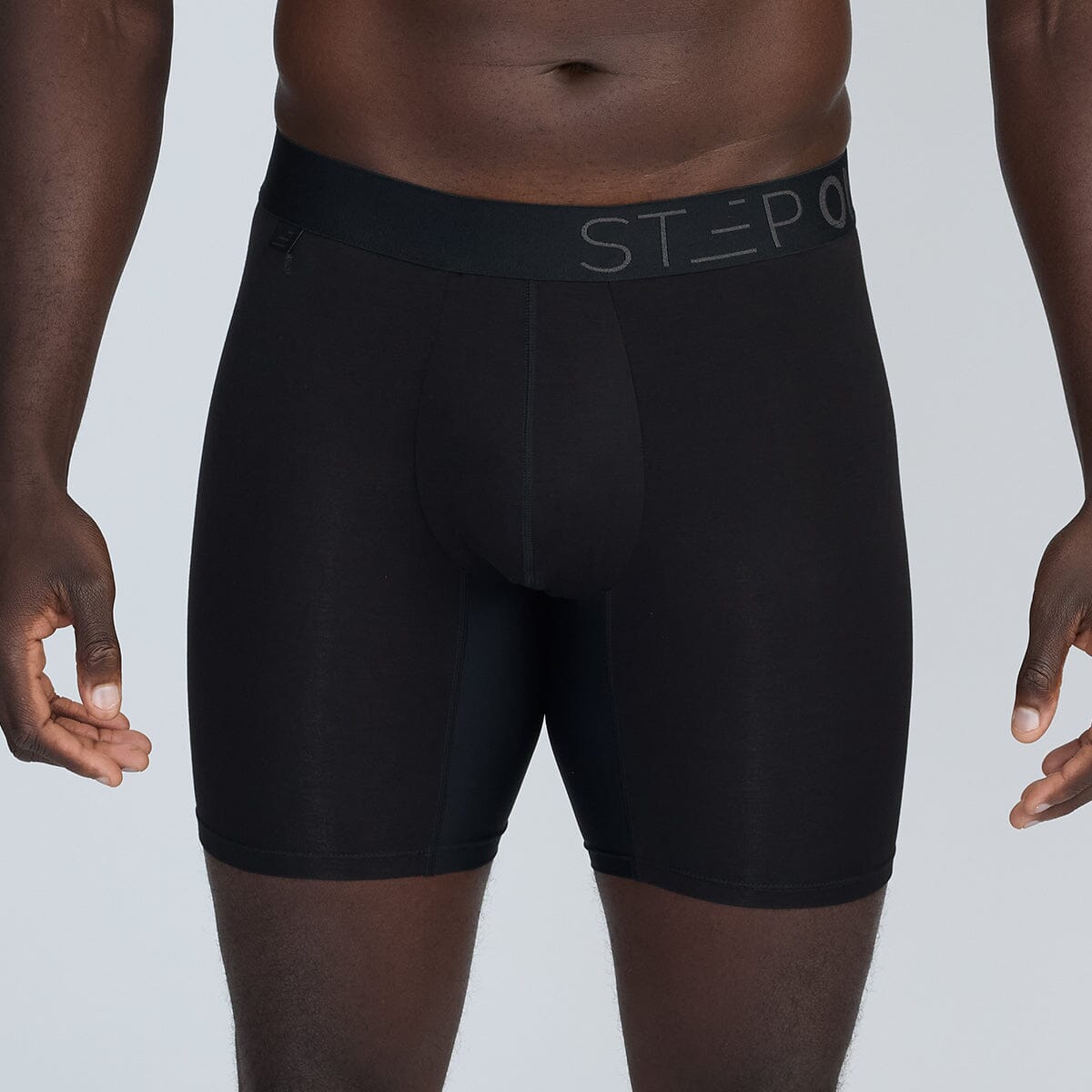 Boxer Brief - Black/Black - Bamboo Underwear - Model:Baba