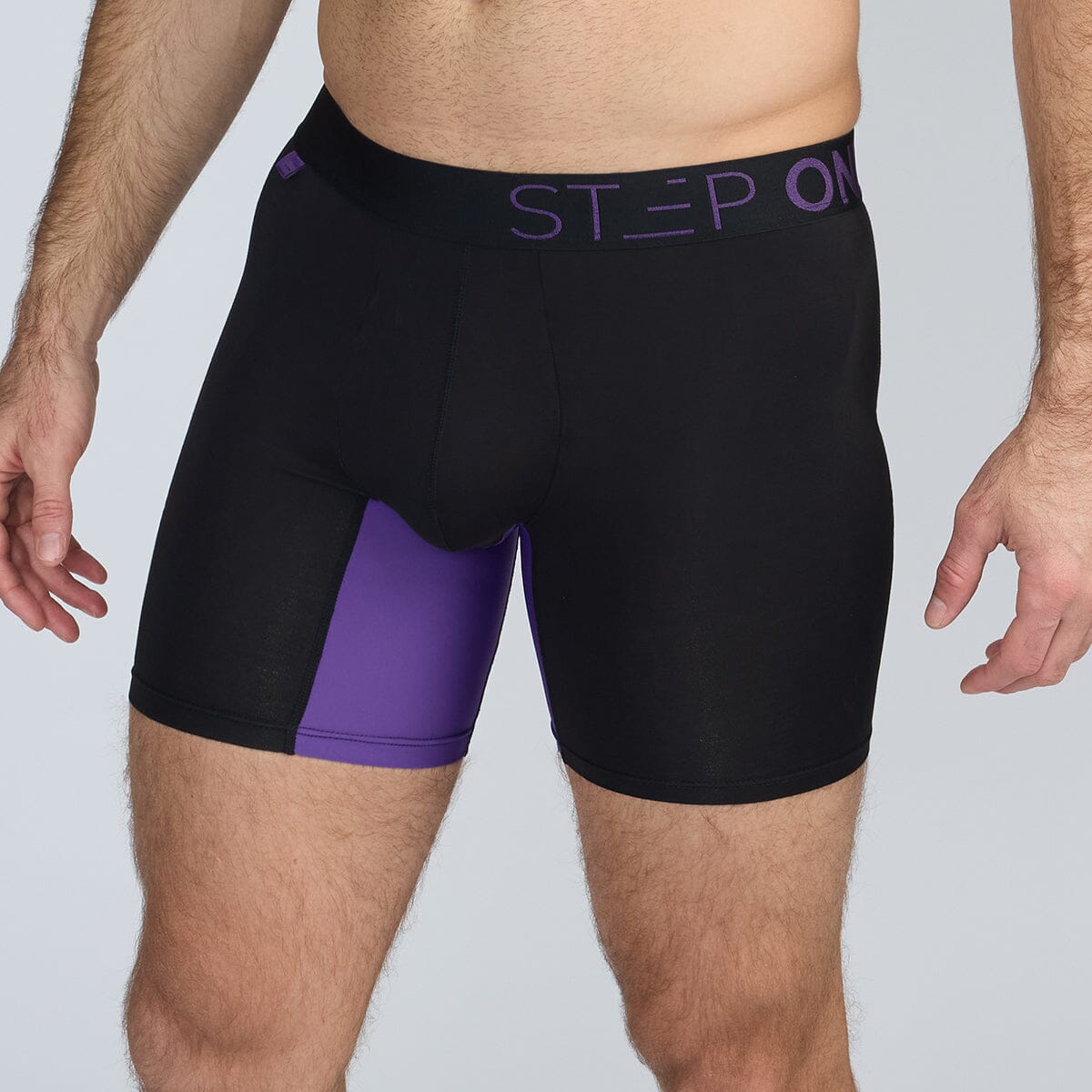 Boxer Brief - Black/Purple - Bamboo Underwear - Model:Skyler