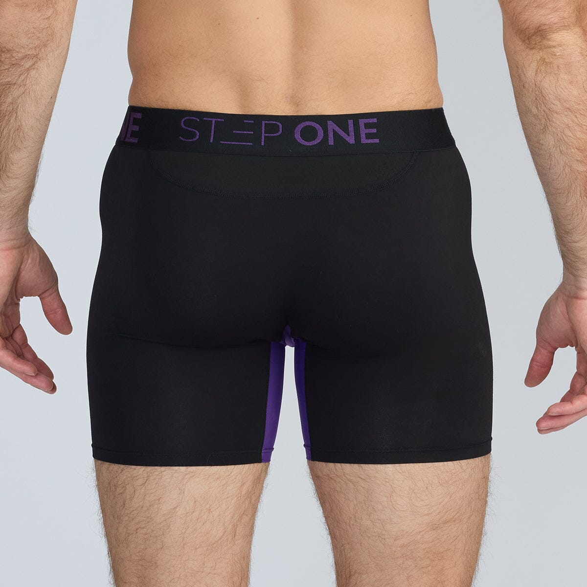 Boxer Brief - Black/Purple - Bamboo Underwear - Model:Skyler