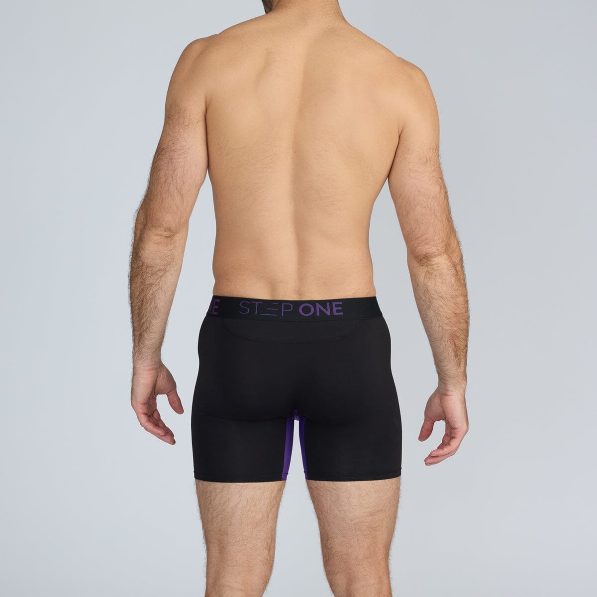 Boxer Brief - Black/Purple - Bamboo Underwear - Model:Skyler