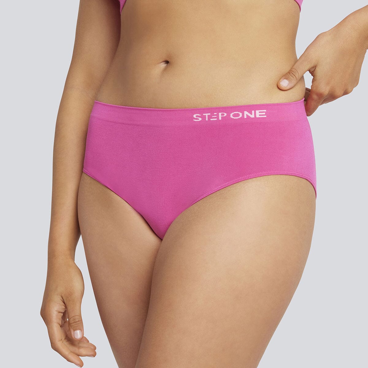 Women's SmoothFit Bikini Brief - Pink Yarrow - Bamboo Underwear - Model:Natalia