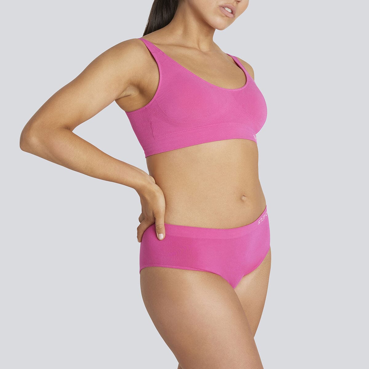 Women's SmoothFit Bikini Brief - Pink Yarrow - Bamboo Underwear - Model:Natalia