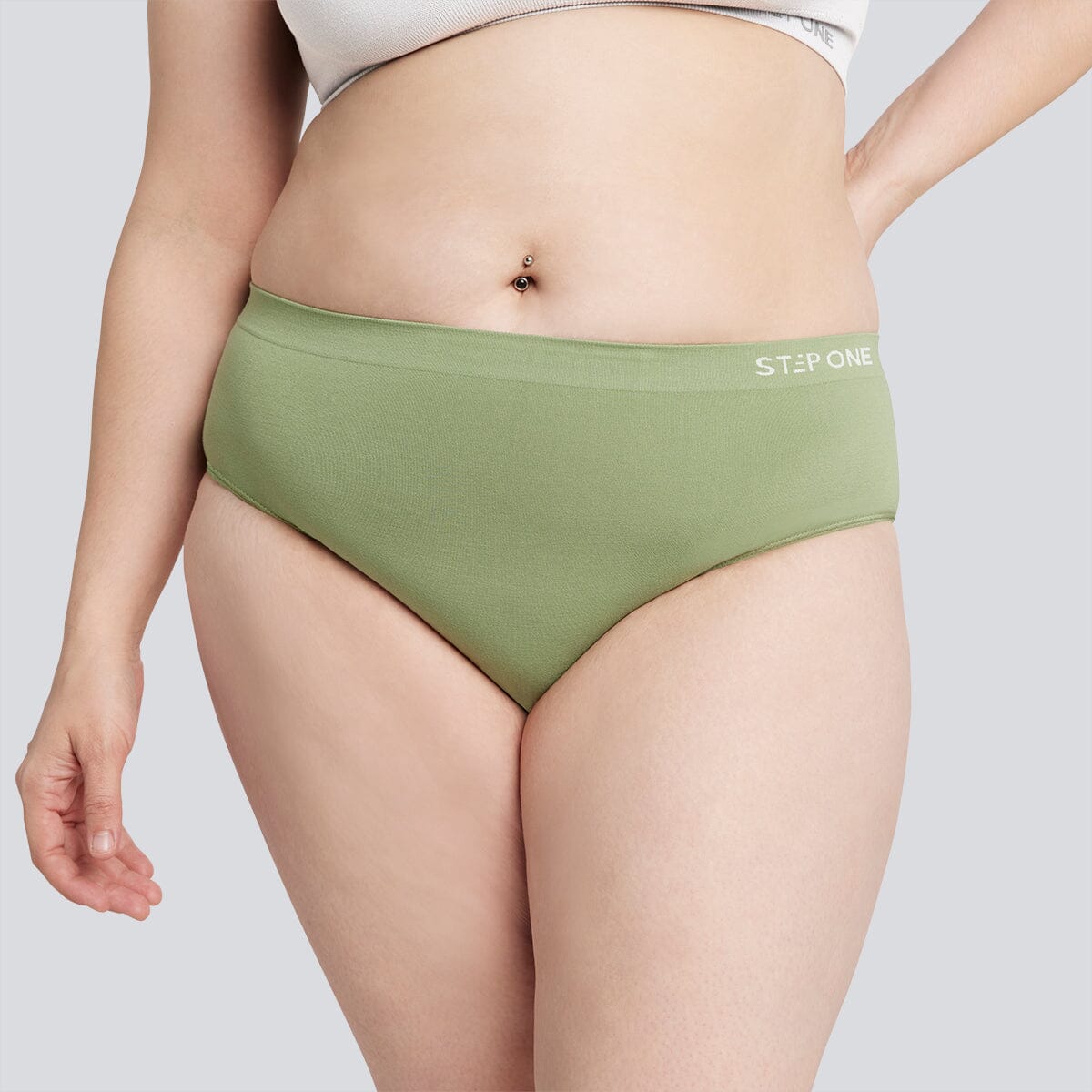 Women's SmoothFit Bikini Brief - Sage - Bamboo Underwear - Model:Ashleigh