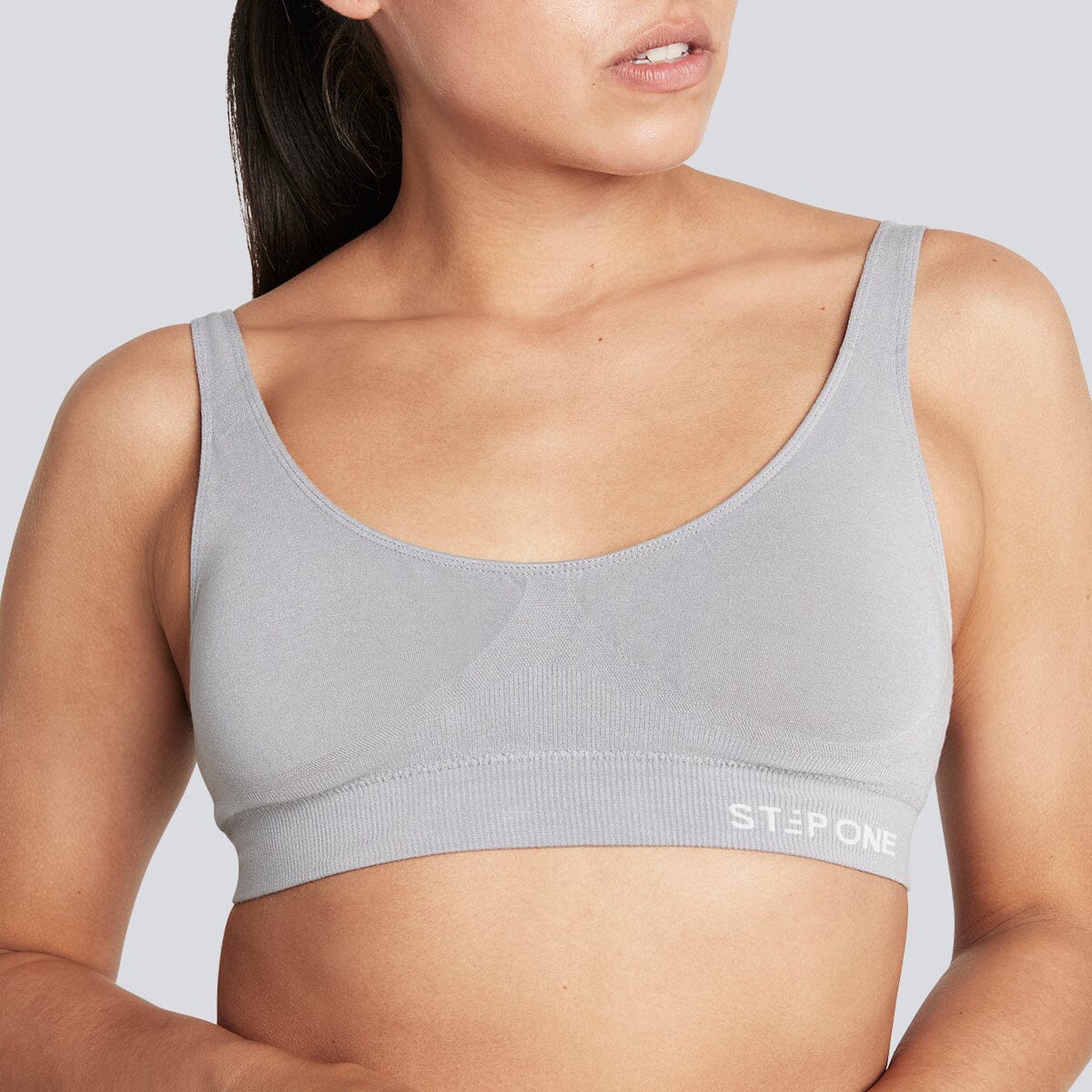 Women's SmoothFit Padded Bra - Ultimate Grey - Bamboo Underwear - Model:Natalia