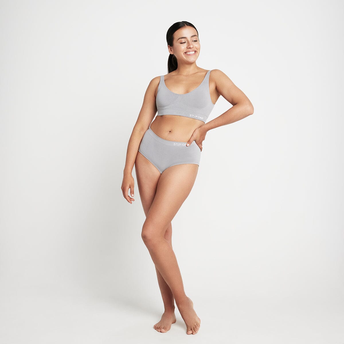 Women's SmoothFit Boyleg - Ultimate Grey - Bamboo Underwear - Model:Natalia