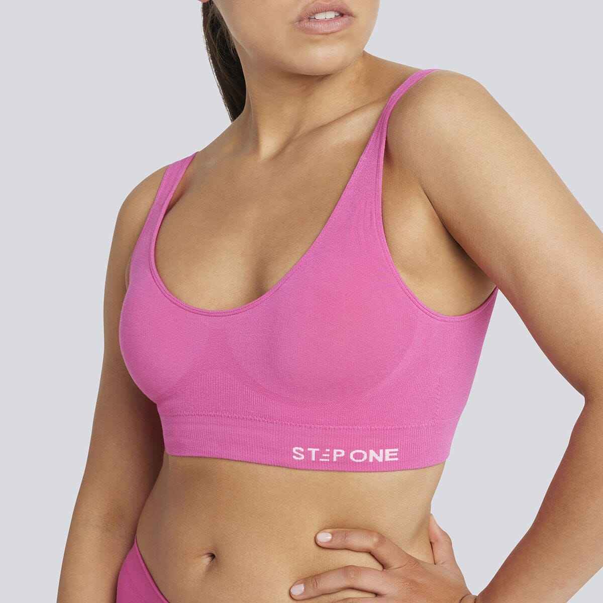 Women's SmoothFit Bra - Candy Pink - Bamboo Underwear - Model:Natalia