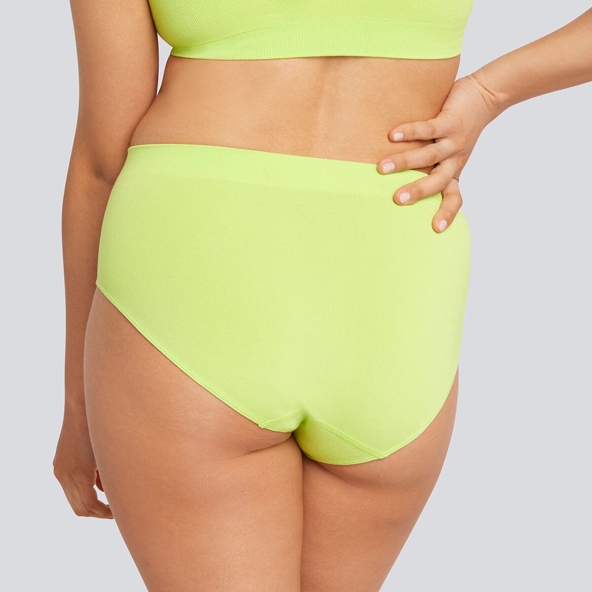 Women's SmoothFit Full Brief - Acid Lime - Bamboo Underwear - Model:Natalia