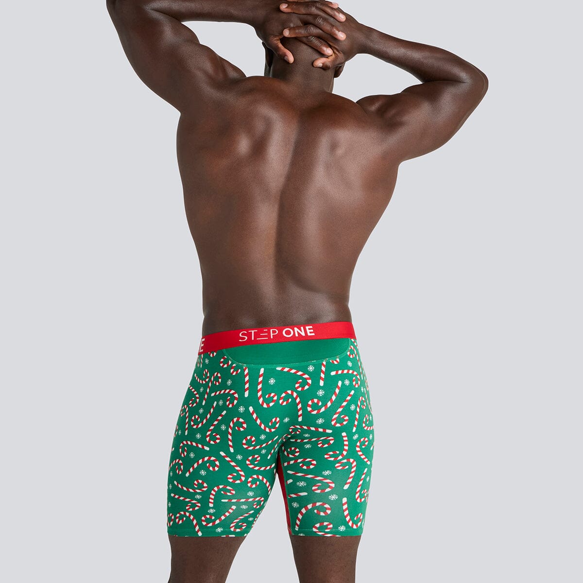 Boxer Brief - Candy Canes - Bamboo Underwear - Model:Baba