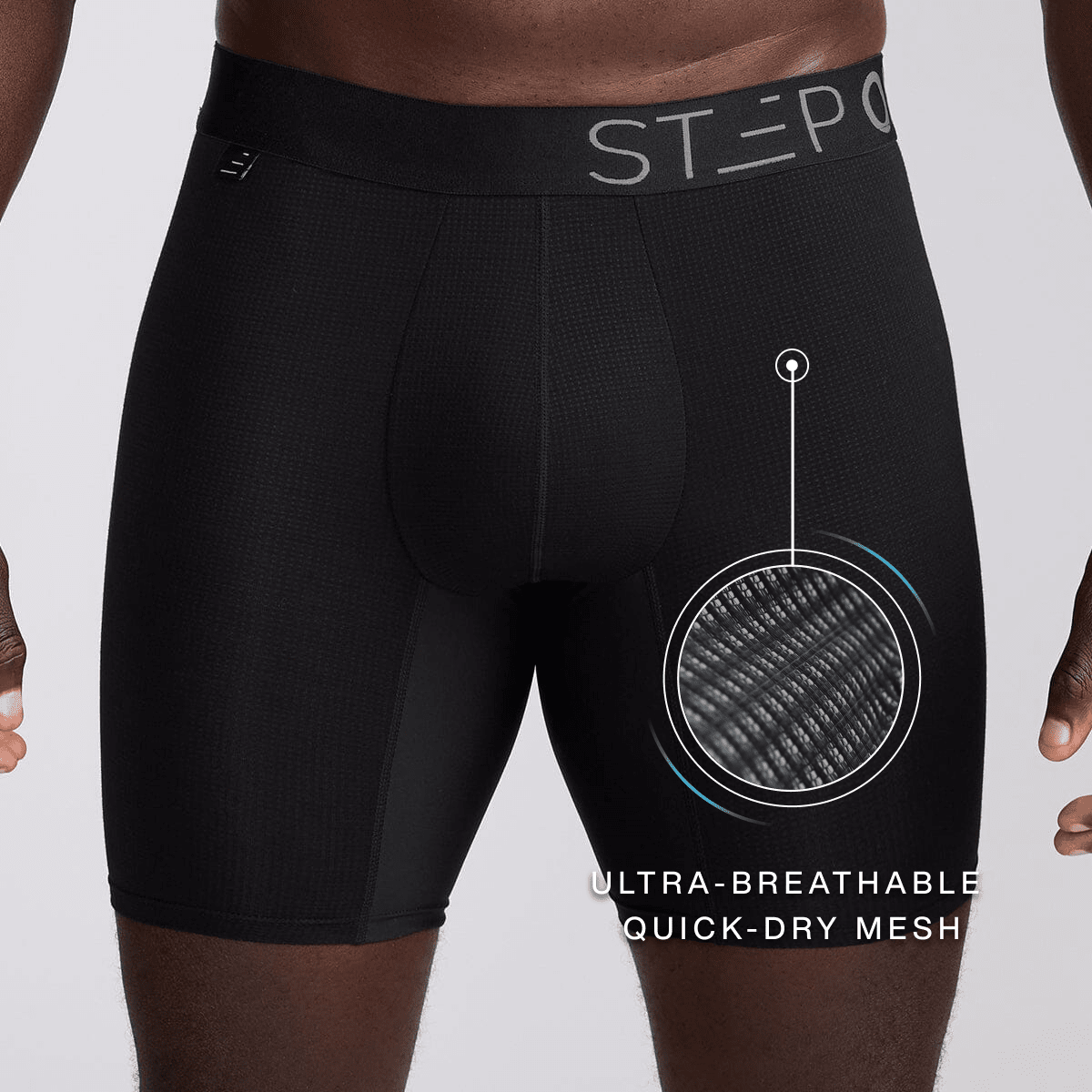 Cloud Mesh Boxer Brief - Black - Bamboo Underwear