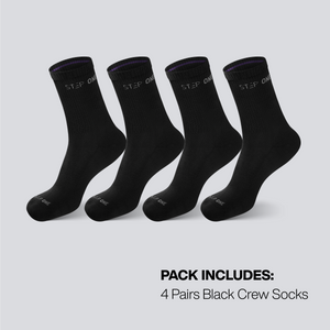 Crew Sock 4 Pack - Black