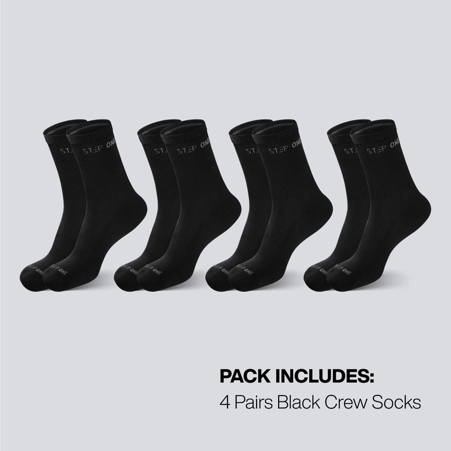 Crew Sock 4 Pack - Black