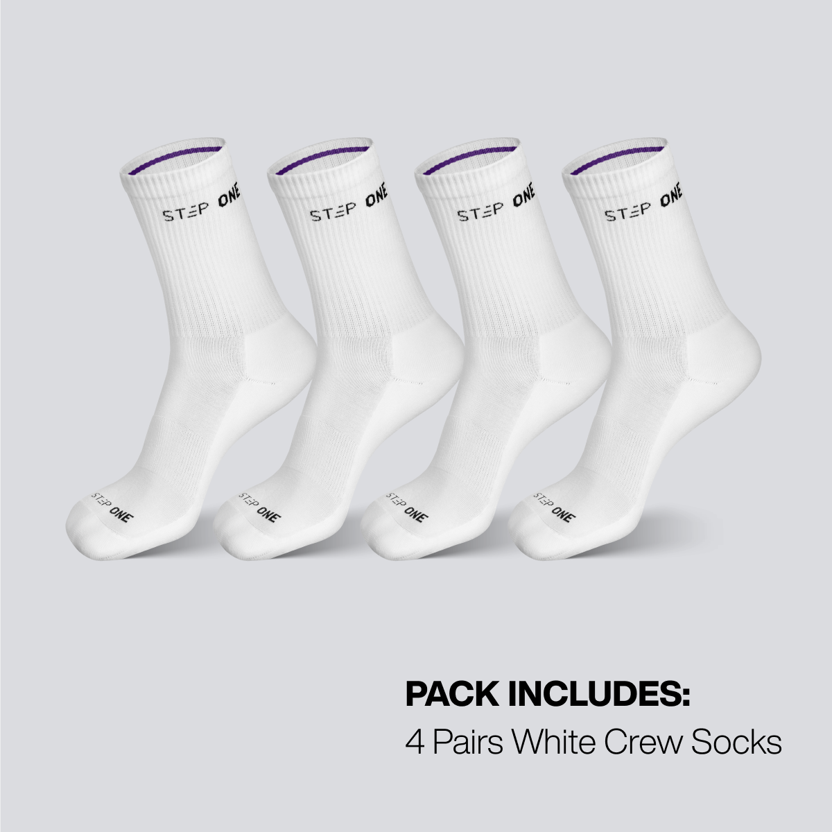 Crew Sock 4 Pack - White
