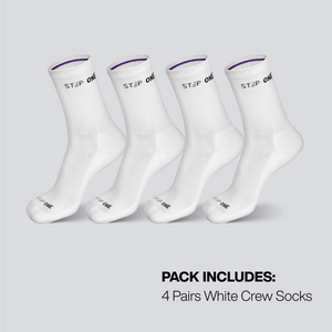 Crew Sock 4 Pack - White