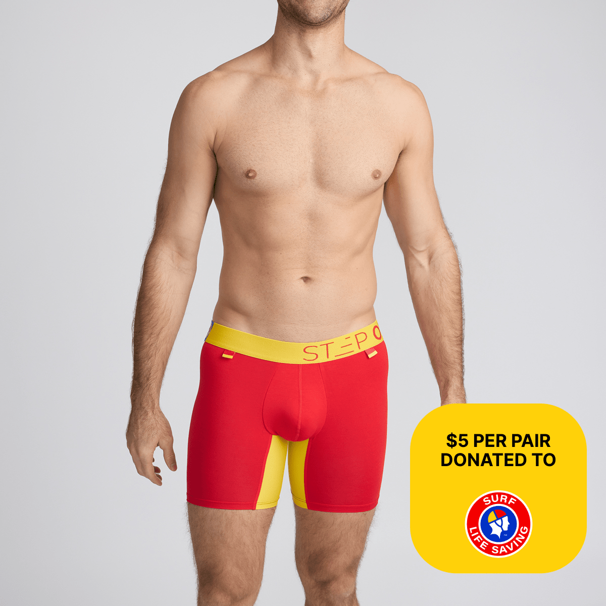 Men's Bamboo Underwear Boxers in red and yellow