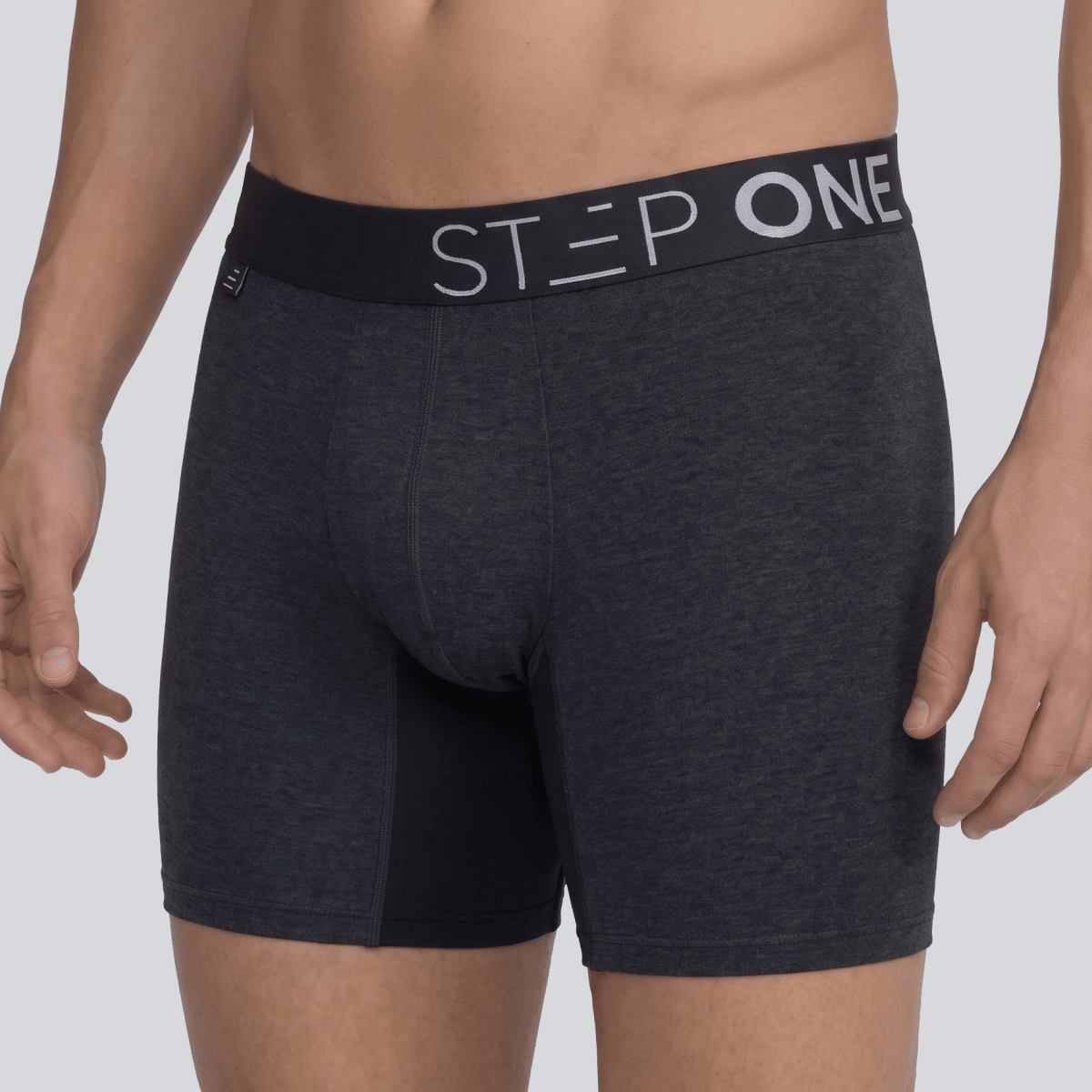 Boxer Brief - Melange Stonewash Grey - Bamboo Underwear