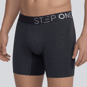 Boxer Brief - Melange Stonewash Grey - Bamboo Underwear