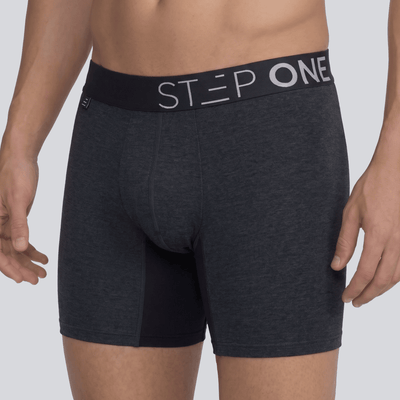 Boxer Brief - Melange Stonewash Grey - Bamboo Underwear