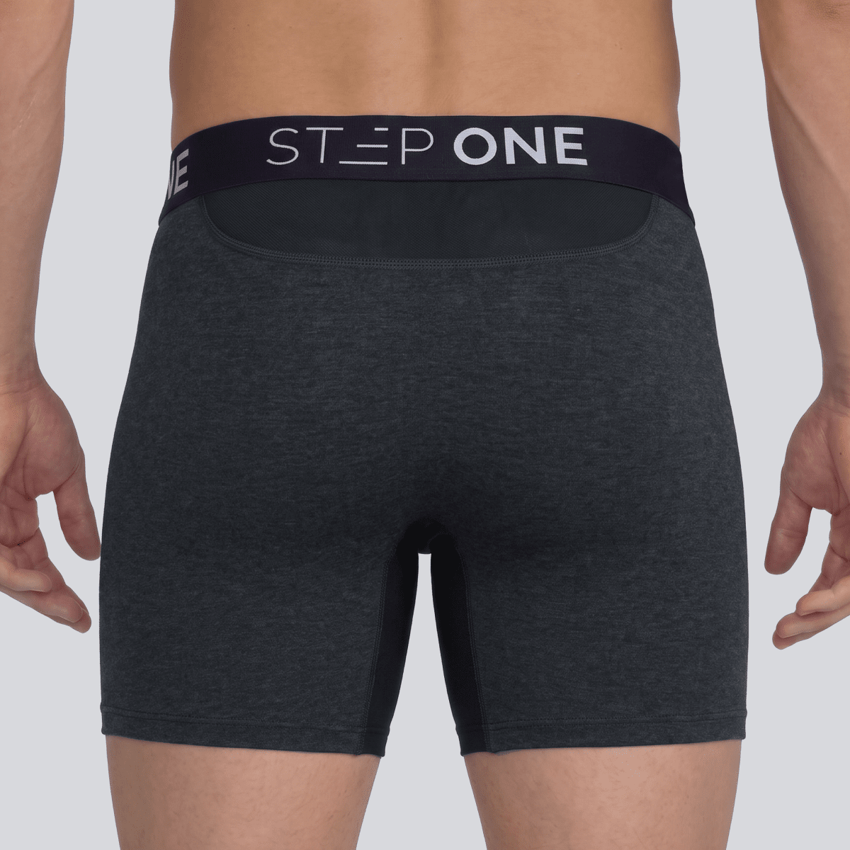 Boxer Brief - Melange Stonewash Grey - Bamboo Underwear
