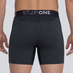 Boxer Brief - Melange Stonewash Grey - Bamboo Underwear