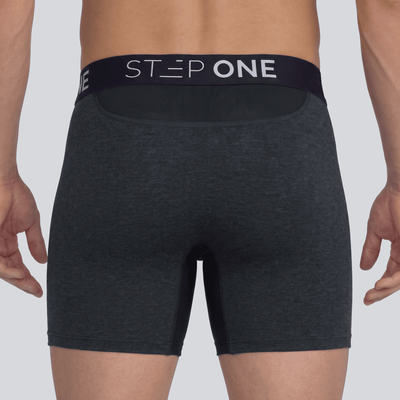 Boxer Brief - Melange Stonewash Grey - Bamboo Underwear