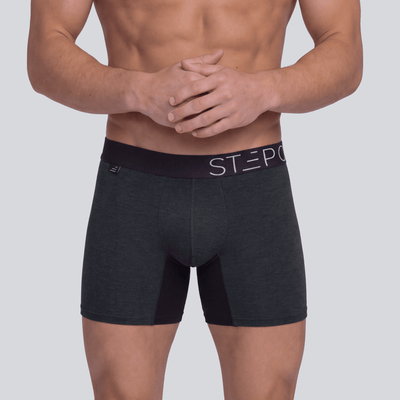 Boxer Brief - Melange Stonewash Grey - Bamboo Underwear