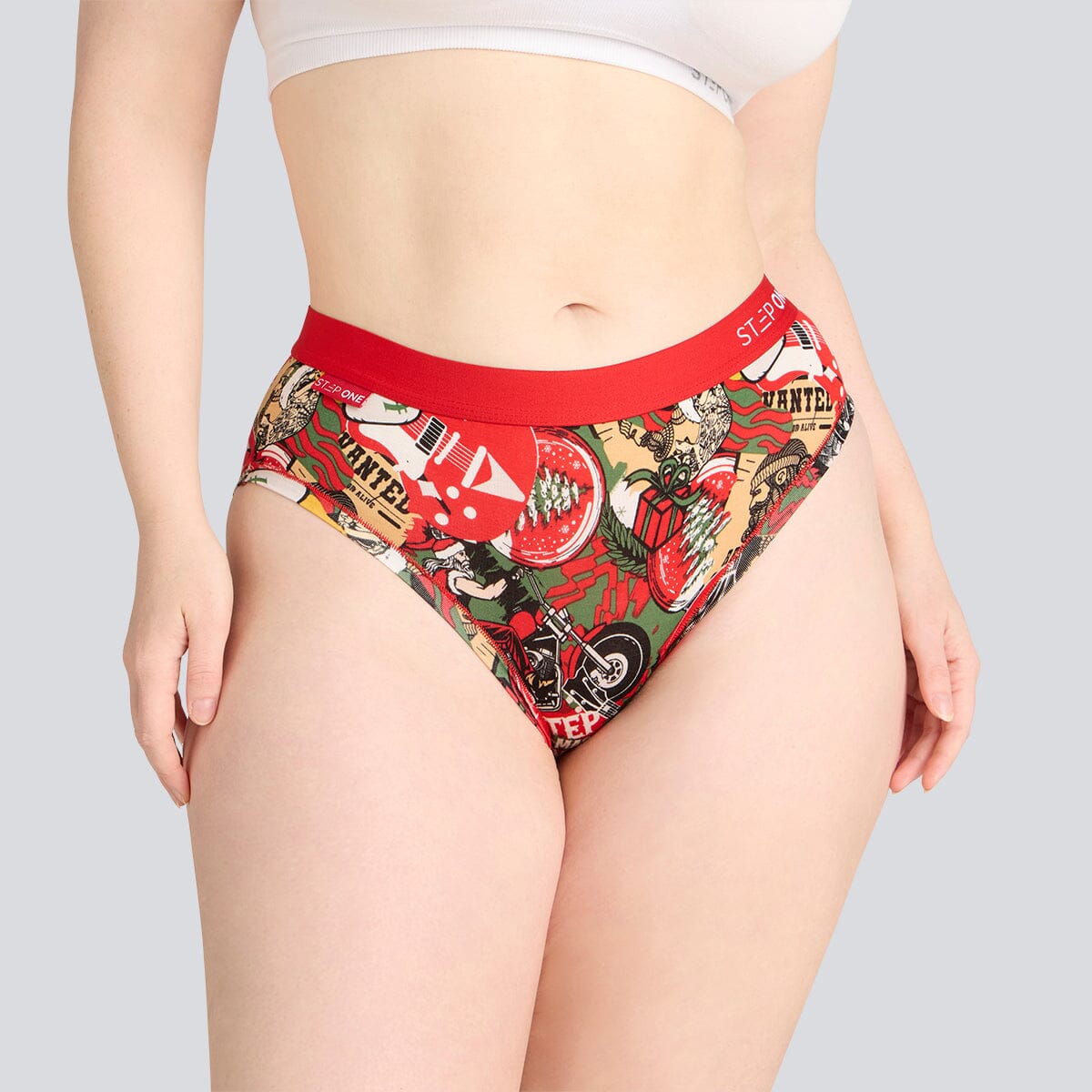 Women's Bikini Brief - Christmas Biker - Bamboo Underwear - Model:Eloise