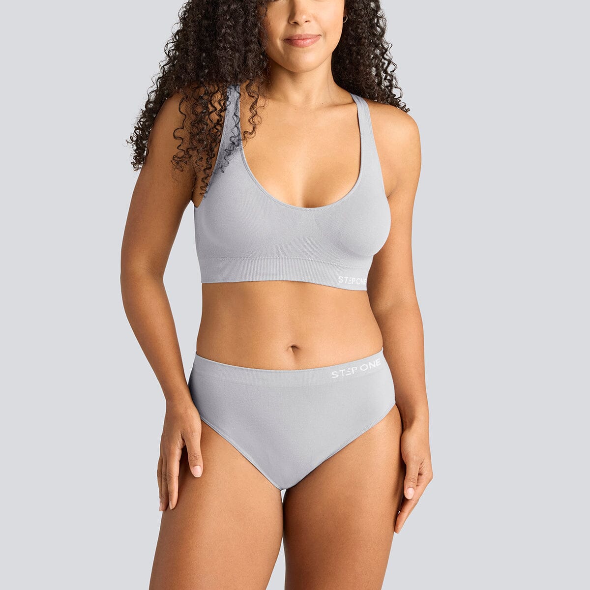 Women's SmoothFit Bikini Brief - Ultimate Grey - Bamboo Underwear - Model:Yolanda